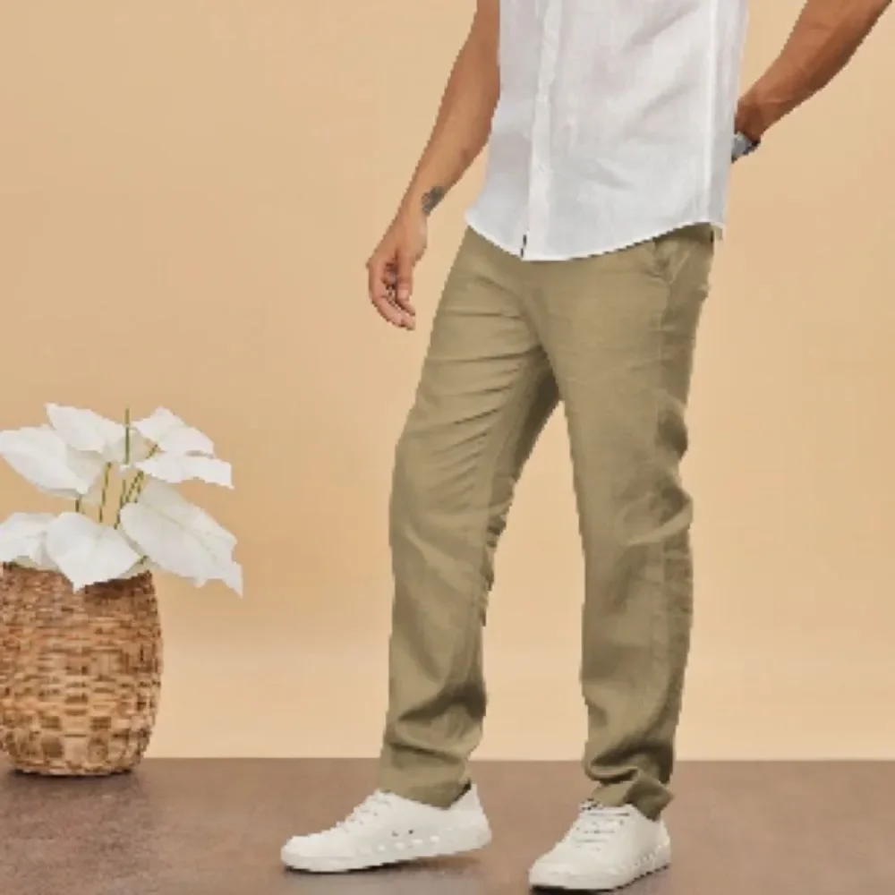 🔥Ike Behar Khaki Chinos for Men linen sz small New